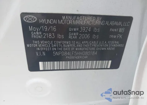 2017 Hyundai Elantra Se из США, поврежденный, VIN 5NPD84LF5HH080184